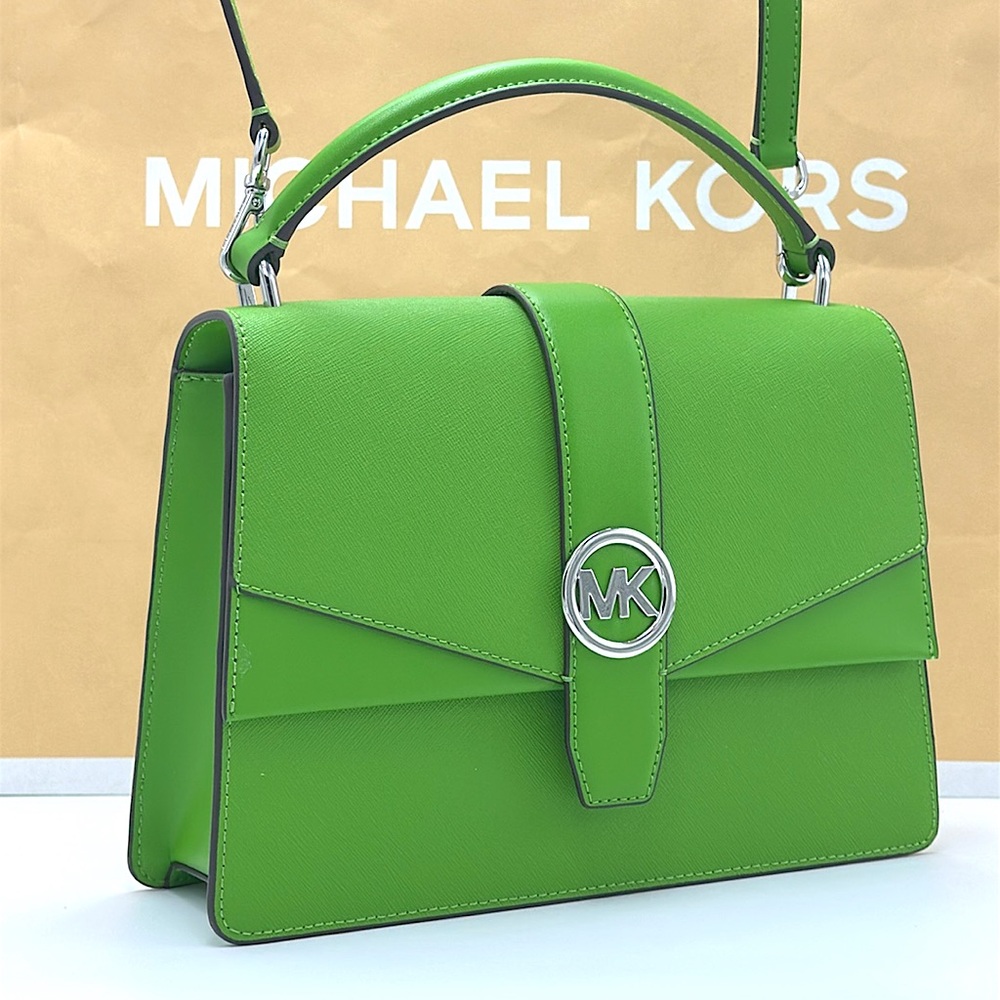 Michael Kors Greenwich Medium Saffiano Leather Satchel Crossbody Shoulder Bag